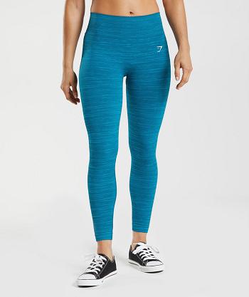 Legginsy Damskie Gymshark Adapt Marl Seamless Niebieskie Ciemny Szare Niebieskie | PL 2335PJJ